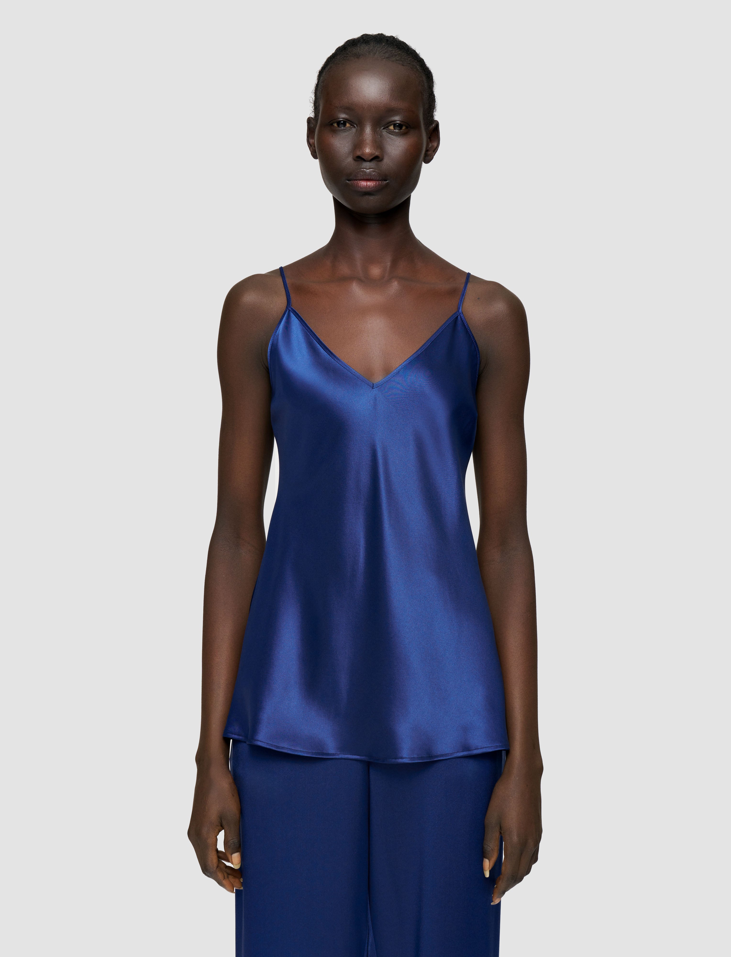 Clea Silk Satin Camisole in Blue | JOSEPH US
