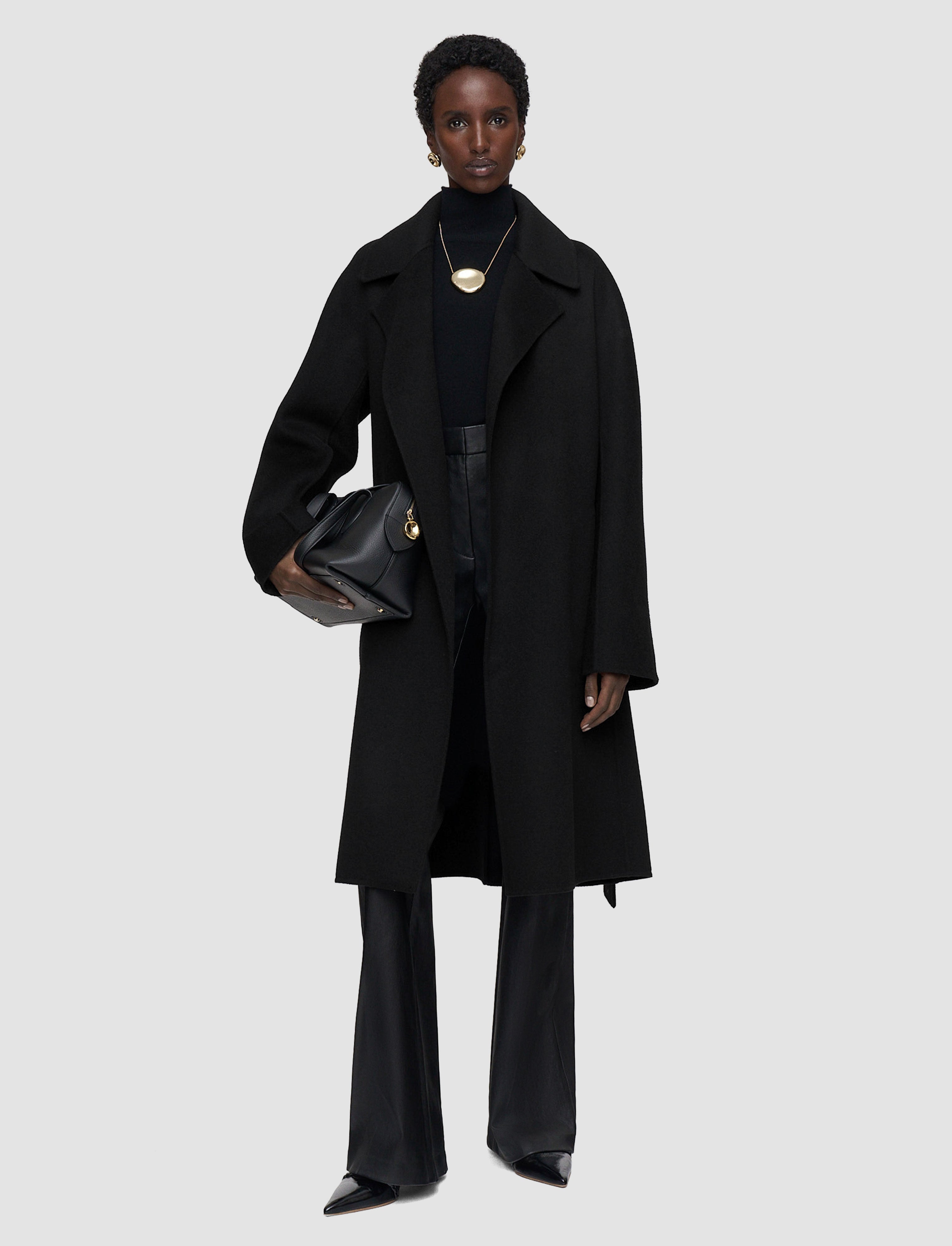 Costana Double Face Cashmere Coat in Black | JOSEPH US