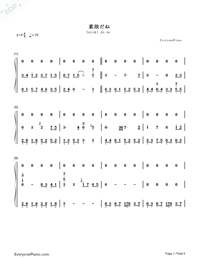 素敵だね-ファイナルファンタジーX主題歌-無料の楽譜「五線譜、両手略