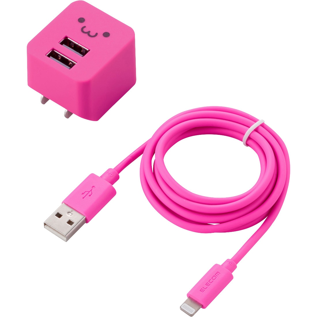 MPA-ACLX01PF スマホ充電器 AC充電器 USB×2ポート Lightning ケーブル