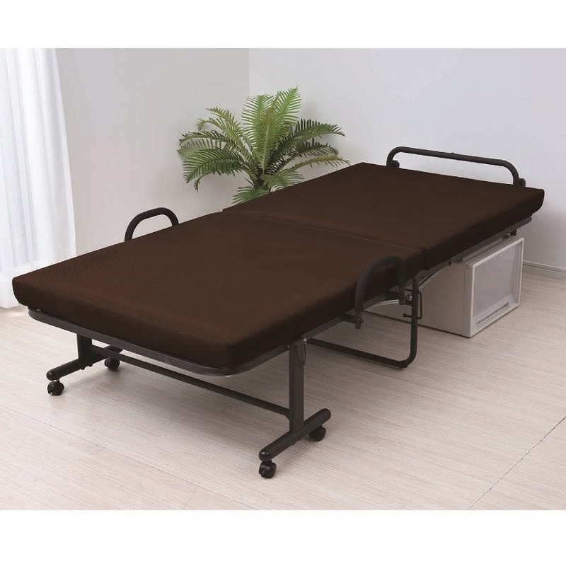 MHB-1S(DBR) 折りたたみベッド 宮付き シングル YAMAZEN(山善) 高反発