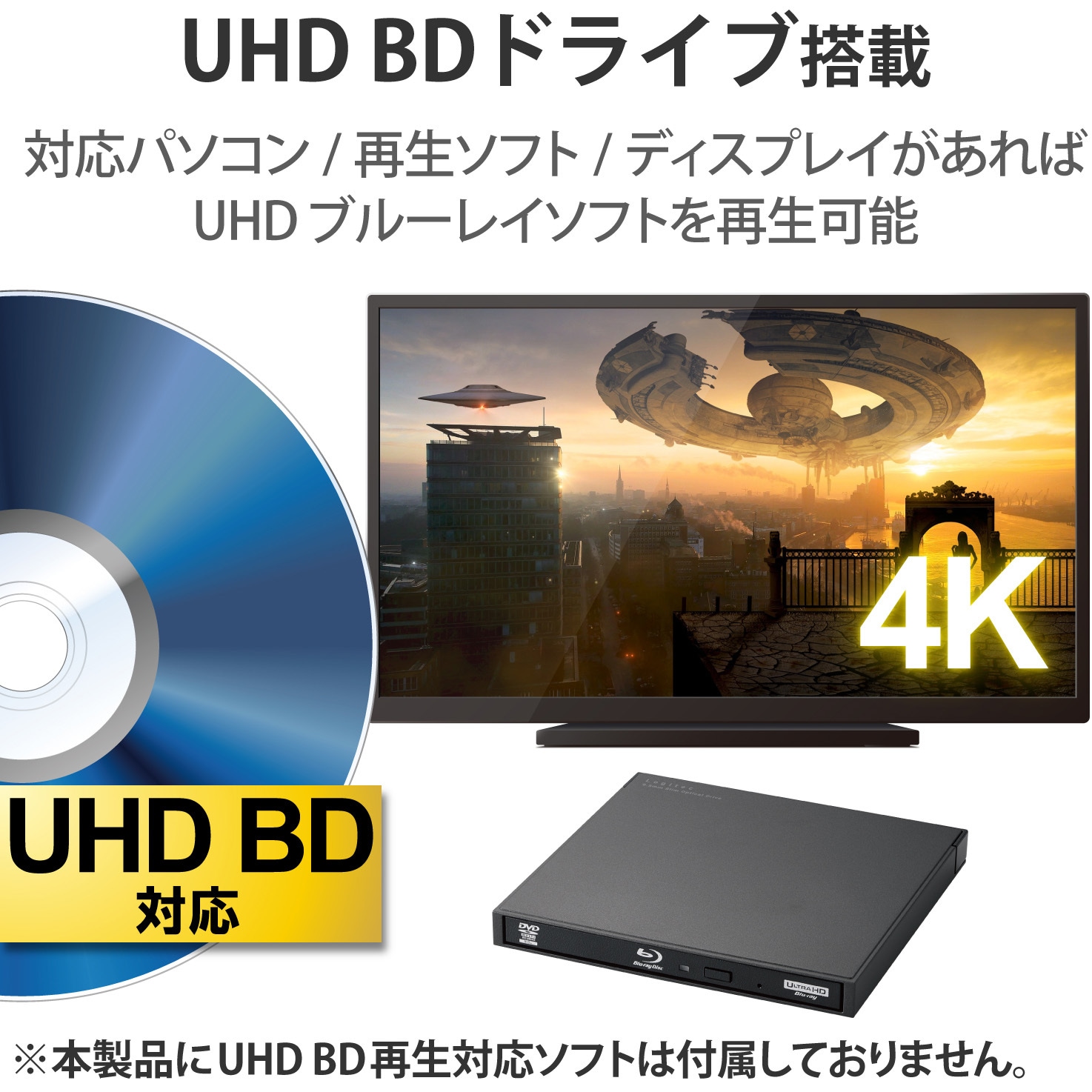 LBD-PWB6U3CSBK 外付け ブルーレイドライブ BDXL DVD CD USB 3.2 Gen1