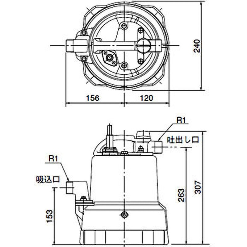LSP1.4S 残水吸排水用スイープポンプ LSP型 鶴見製作所 清掃水・床水