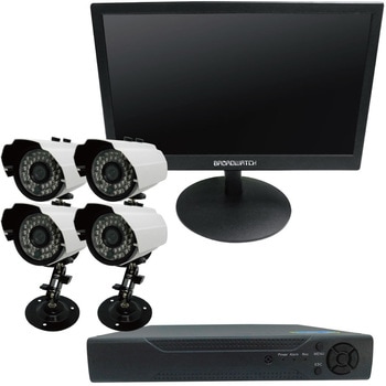 30万画素屋外型防犯カメラ・録画機・16インチモニターセット ブロード