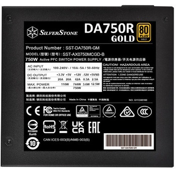SilverStone 電源 DA Gold 80 PLUS Gold ATX 3.0 & PCIe 5.0フル