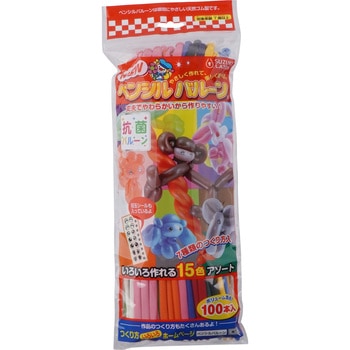 161064 ペンシルバルーン100入りアソート 1袋(100本) 鈴木ラテックス