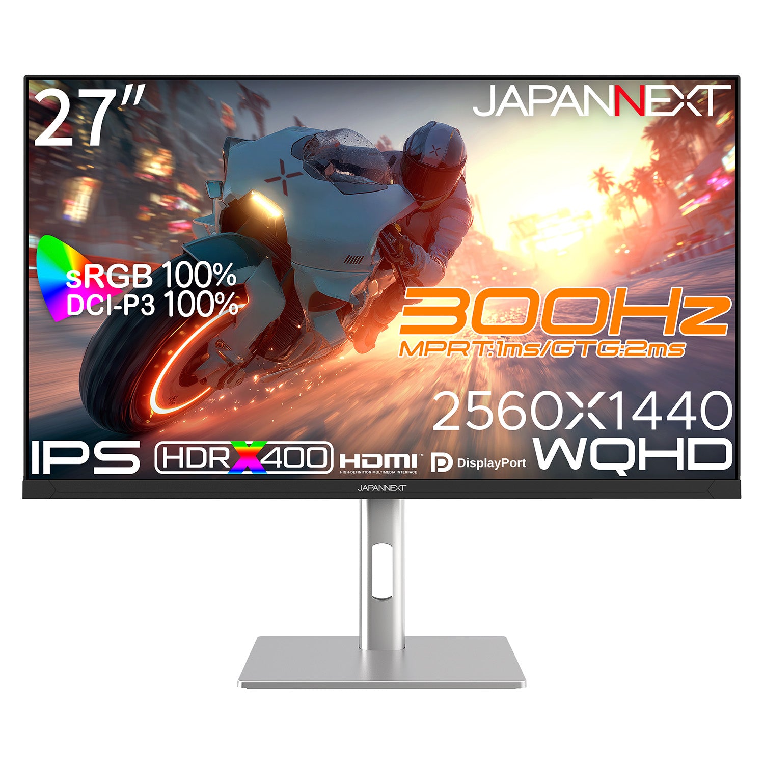 JAPANNEXT 27インチ IPSパネル搭載 300Hz/1ms(MPRT)対応 WQHD