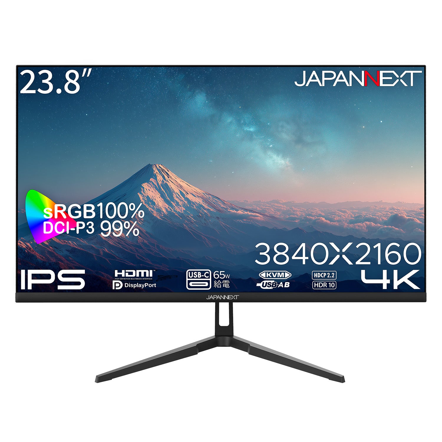 JAPANNEXT 23.8インチ IPSパネル搭載 4K(3840x2160)解像度 液晶