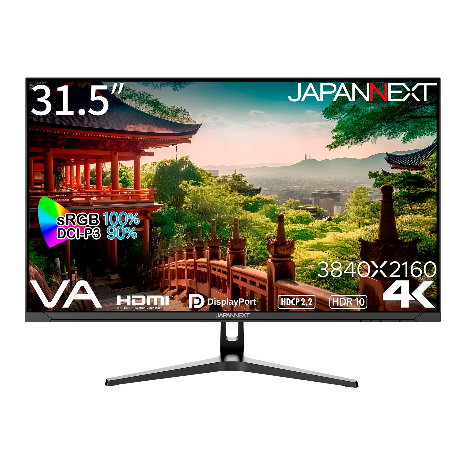 JAPANNEXT 31.5インチ VAパネル搭載 4K(3840x2160)解像度 液晶モニター