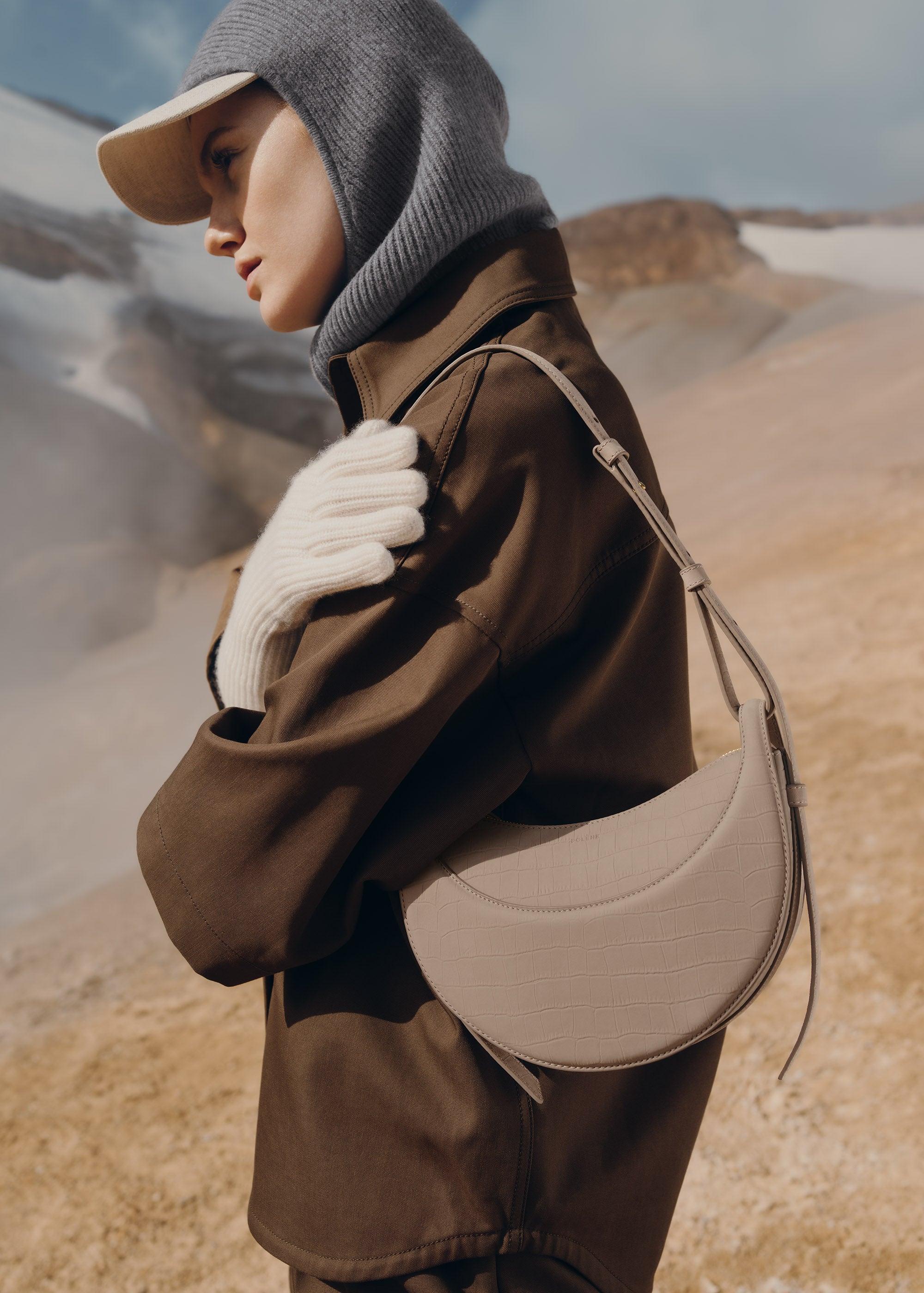 Polène | バッグ - Numéro Dix - トープ ヌバック クロコ