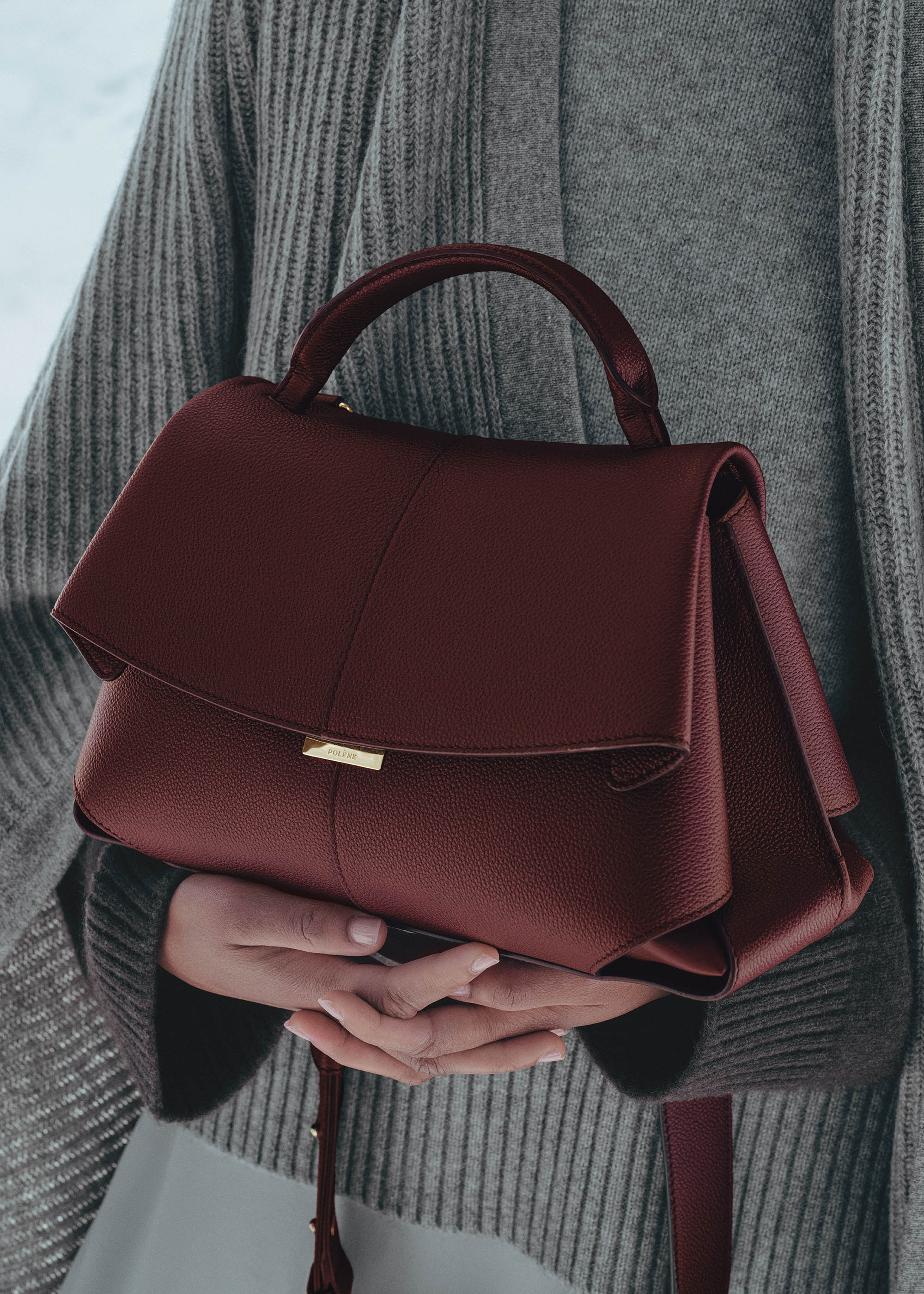 Polène | バッグ - Mokki - ダークチェリー テクスチャード
