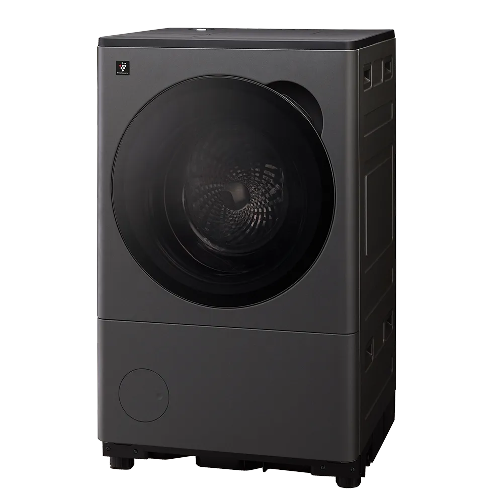 352取付無料！SHARP熱乾燥搭載 おしゃれミラーデザイン ドラム式洗濯機