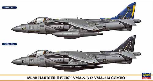 AV-8B Harrier II Plus Vma-513 and Vma-214 Combo Hasegawa 00936