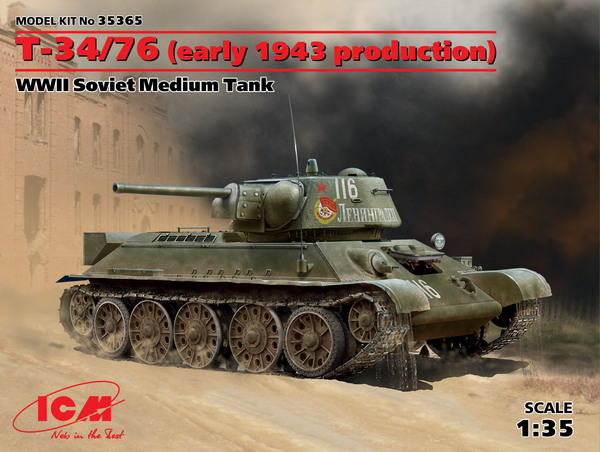 T-34/76 (early 1943 production), WWII Soviet Medium Tank ICM 35365