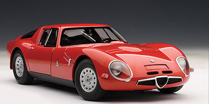Alfa Romeo TZ2 1965 (red) - ダイキャストモデル - AutoArt 70198