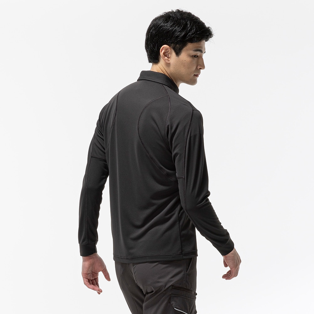 ワークボタンダウン ポロシャツ(ネーム刺繍対応／制電／長袖