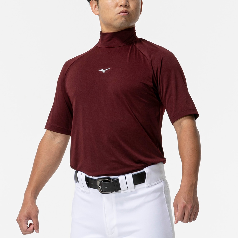 ハイネック／半袖(野球／抗菌防臭／防汚)|12JAAP31|ウエア|野球|ミズノ