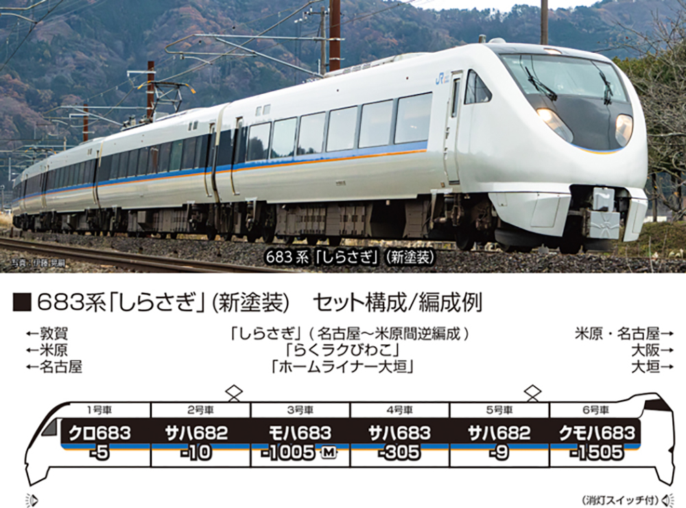 鉄道模型 電車 KATO Nゲージ 683系 しらさぎ 新塗装 6両セット