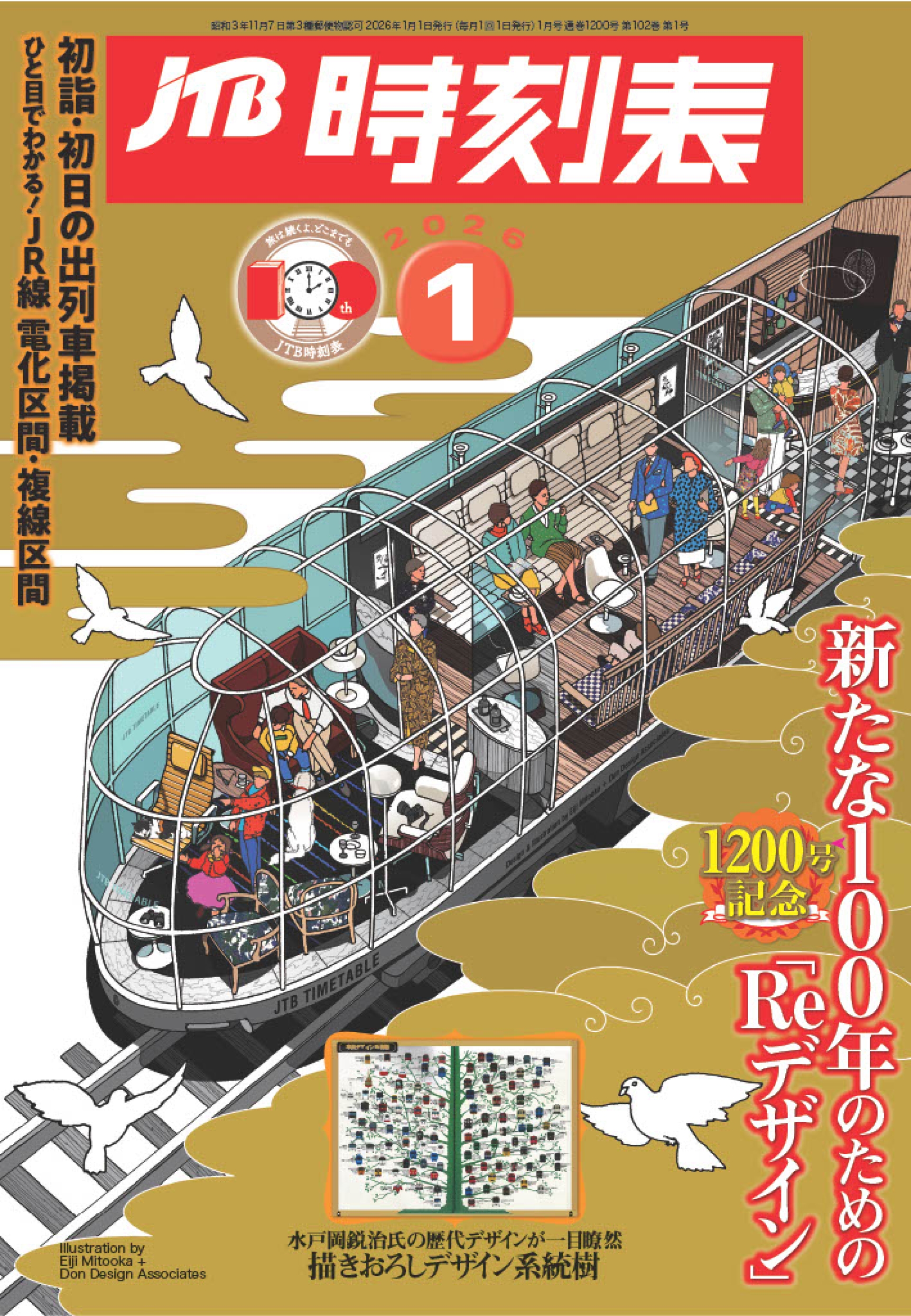 最新号で通巻1200号に！ 水戸岡鋭治氏デザインの表紙と新ロゴで 『JTB
