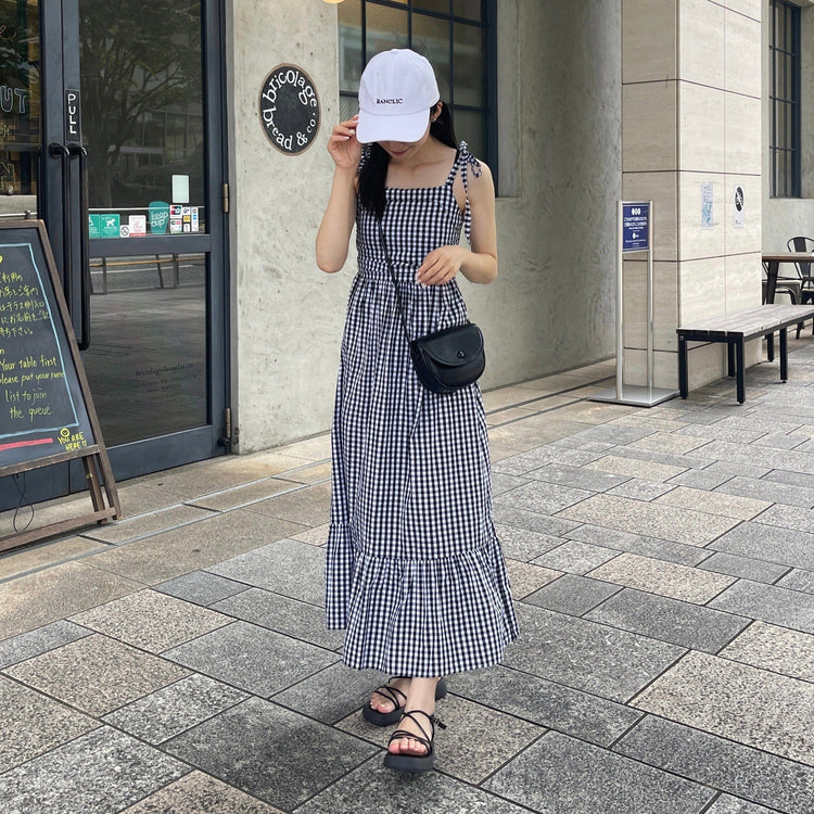 RiLi】肩リボンフレアキャミワンピ | Judin