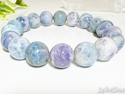 ドミニカ産・パープルラリマー5A（俵形・Sサイズ粒）ブレスレット