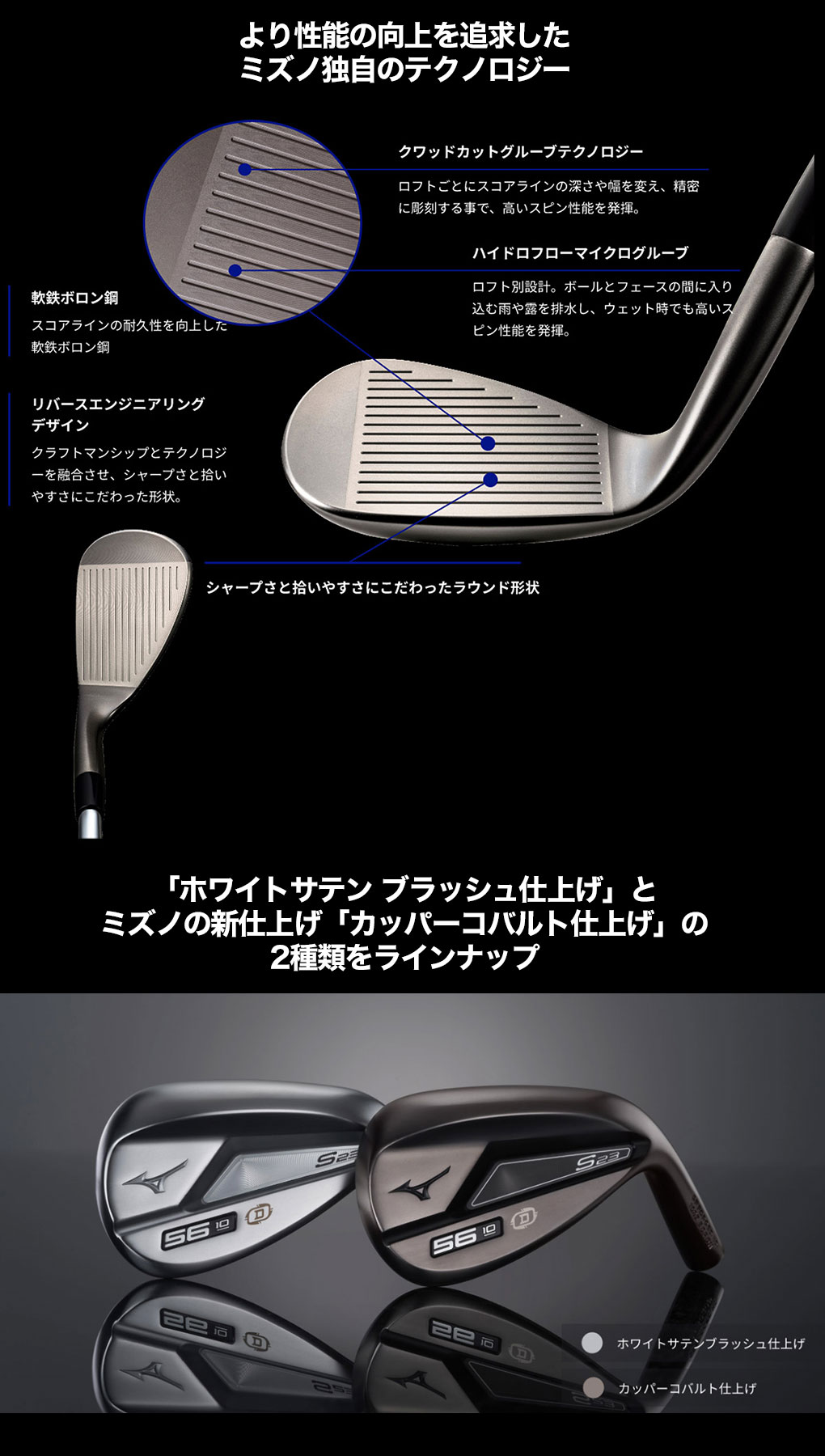 毎日発送】ミズノ S23ウエッジ カッパーコバルト仕上げ メンズ 右用