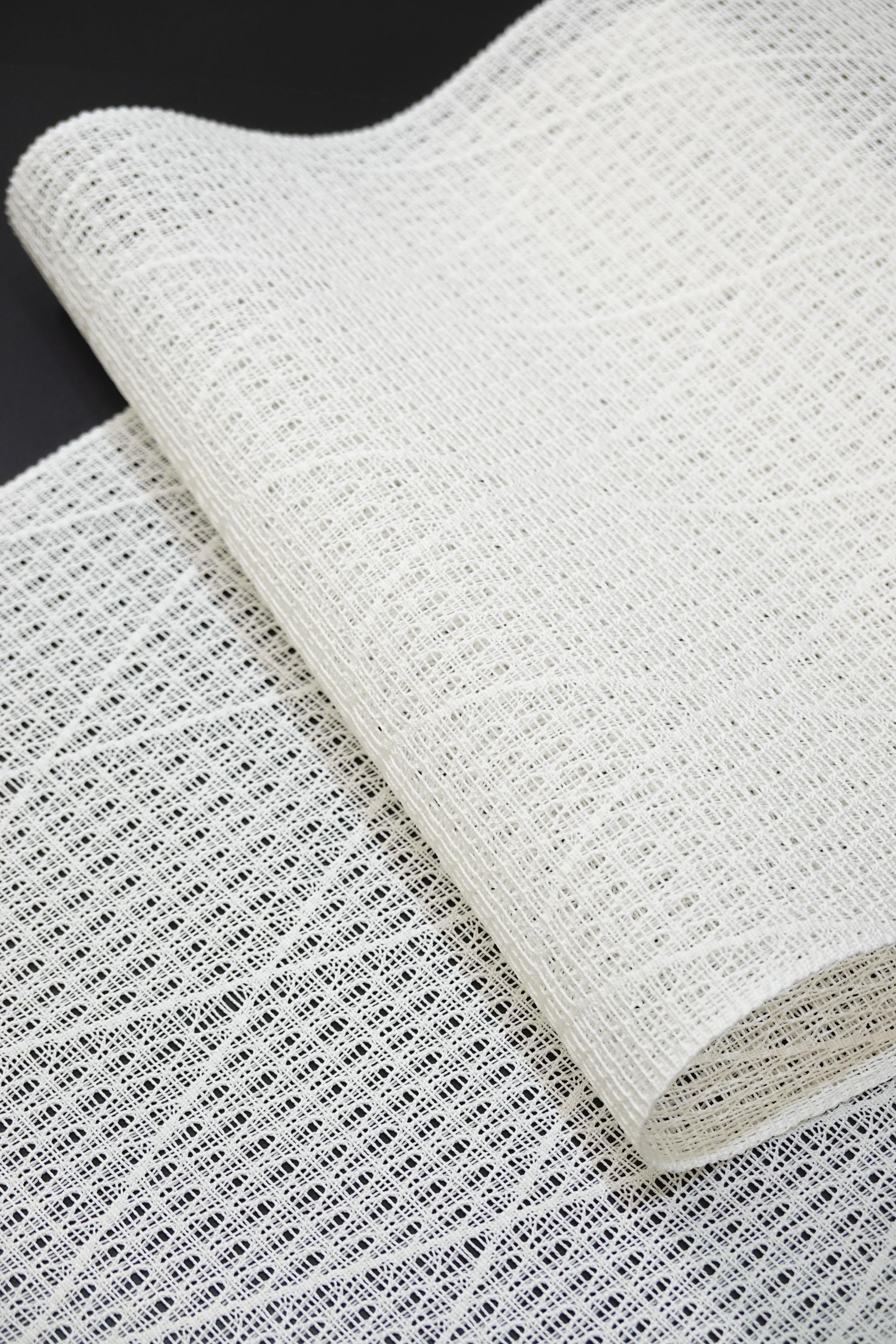 北村武資】上品羅 八寸名古屋帯 経菱文 白練【織匠北むら】※お仕立代