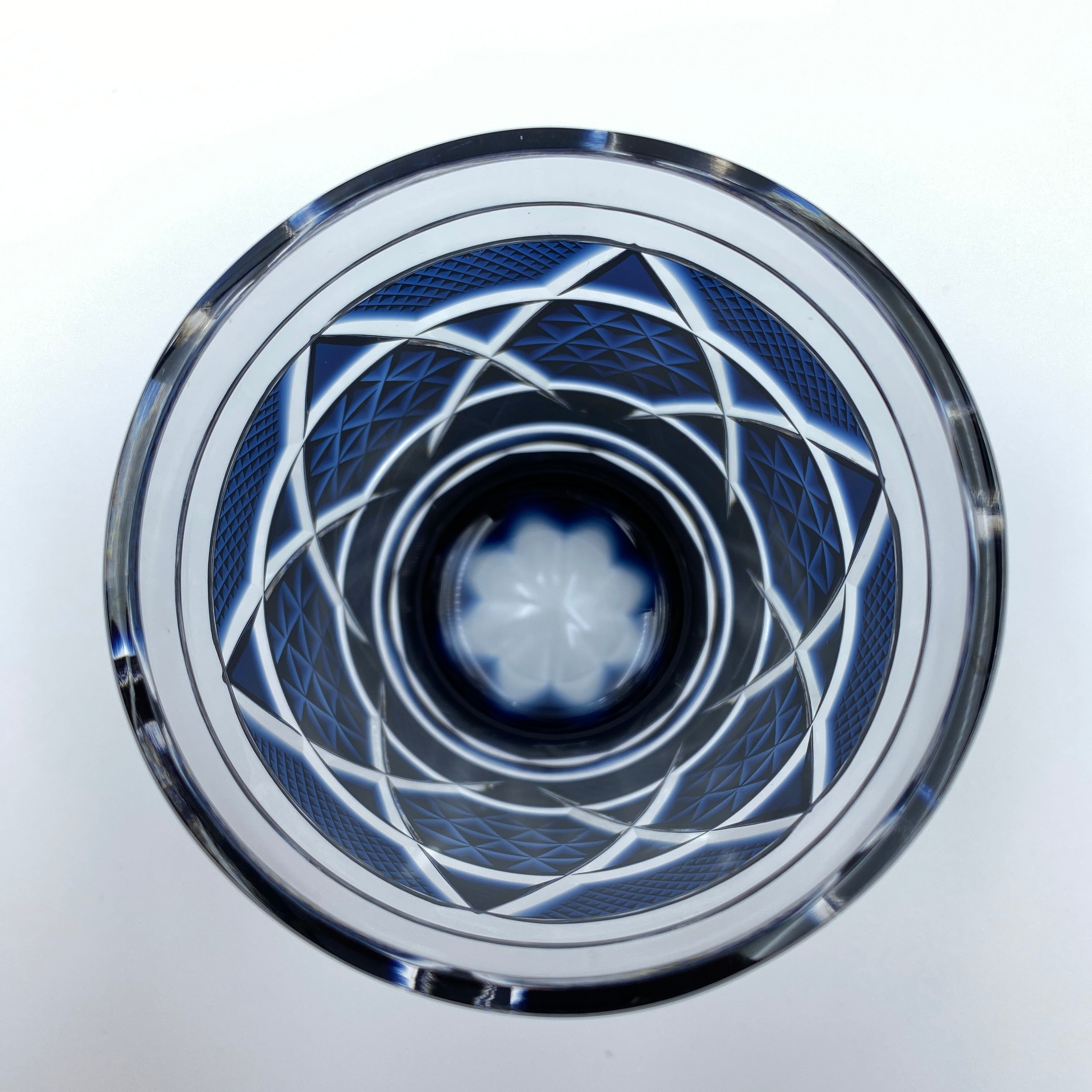 送料無料】薩摩ガラス工芸 作創作 島津薩摩切子色被せガラスオールド