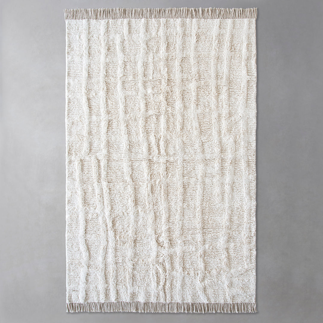 Gridlines Playful Cotton Blend Rug – KANADEMONO