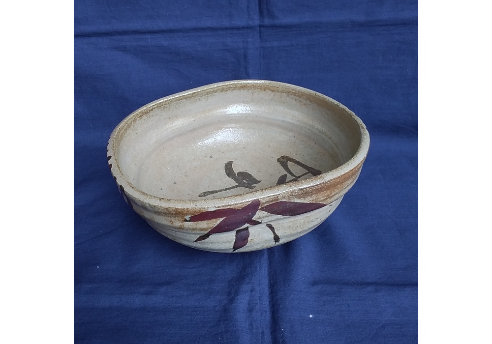 A 177 絵唐津 主菓子器 ・西岡小十（共箱あり） A 177 絵唐津 主菓子器