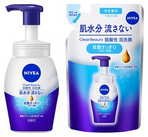 花王 | 肌水分流さず洗う『ニベア クリアビューティー弱酸性泡洗顔