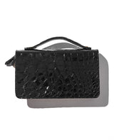 クロコダイルレザー ダブルファスナー ミニセカンドバッグ – 買えるLEON