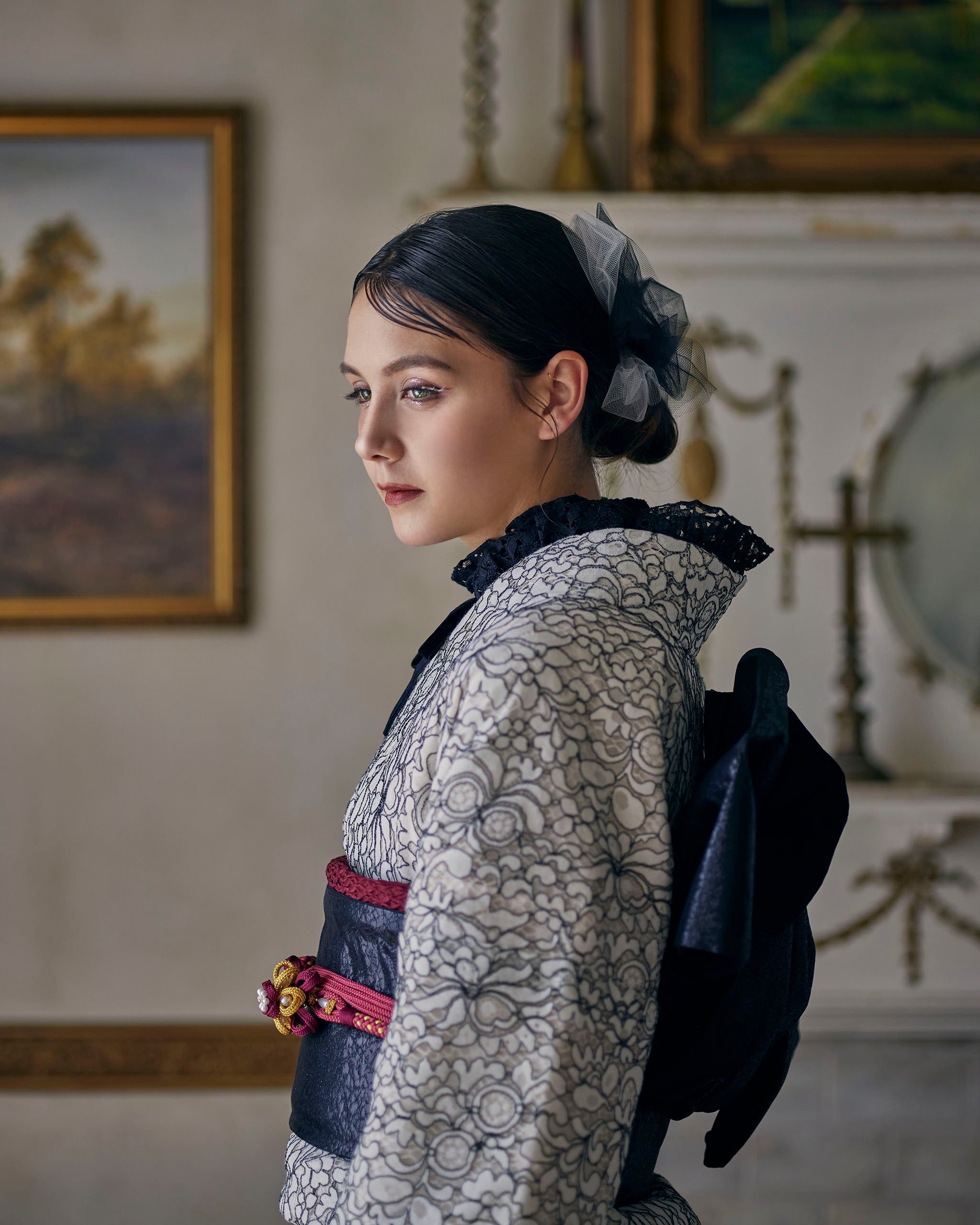 受注生産品】 ～夢幻～レース振袖 袋帯セット または 袴セット ※納期約