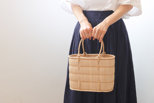 岡山 蒜山がま細工 手提げ (小)