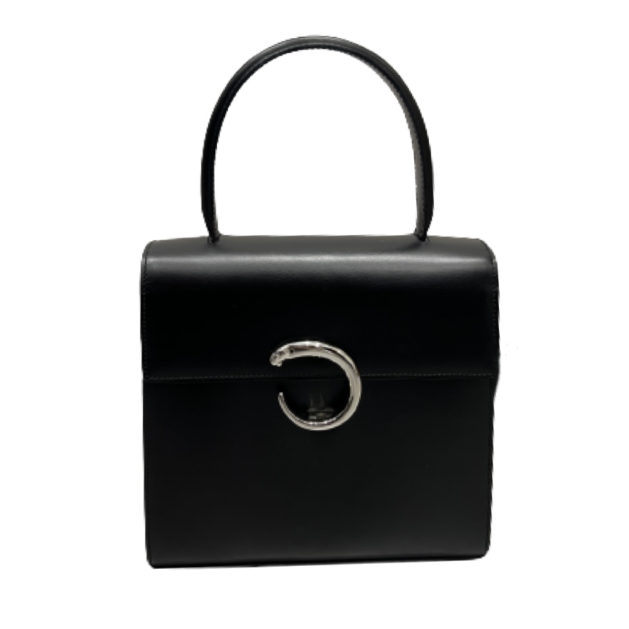 Cartier カルティエ パンテール ハンドバッグ バッグ レザー ブラック