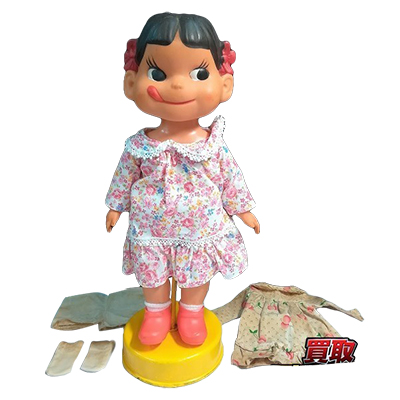 参考価格】着せ替え 首振り ペコちゃん マスダヤ 不二家 約40cm | 古い