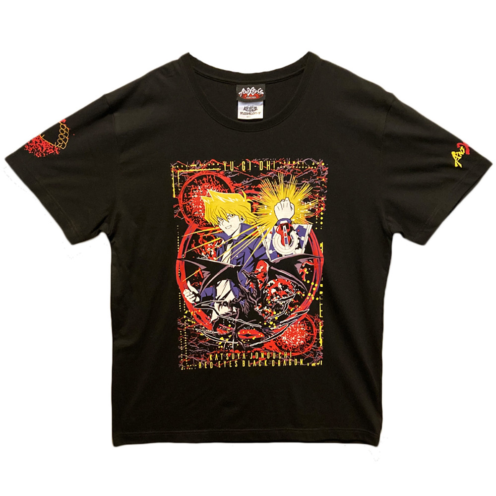 ANI XROSS 遊☆戯☆王デュエルモンスターズ Tシャツ (缶バッジ付き