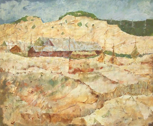 中谷泰「石切場」油彩8号