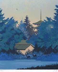 千住博「大和朝光」版画シルクスクリーン53×44cm
