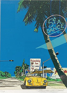 鈴木英人「快晴の南の島」版画 1994年