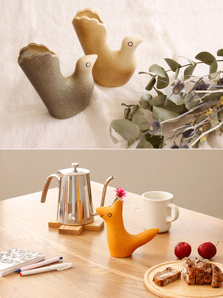 フラワーベースオブジェ 鹿児島睦×Keramikstudion En Liten Van 小さな