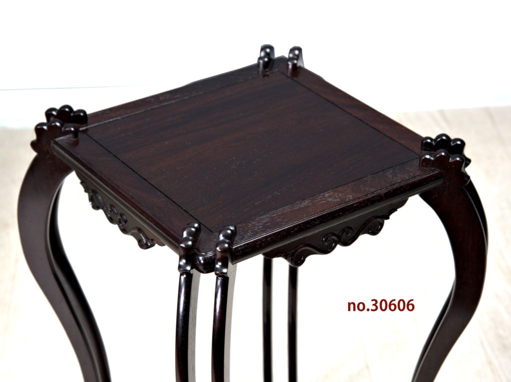 花台: 紫檀 史郎作 糸巻八足 高卓 大阪唐木指物 no.30606 / 唐木家具OSAKA