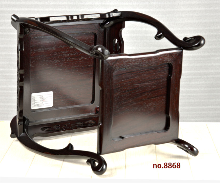 花台: 紫檀 中卓 盆栽台 漆 高さ47cm 大阪唐木指物 no.8868 / 唐木家具