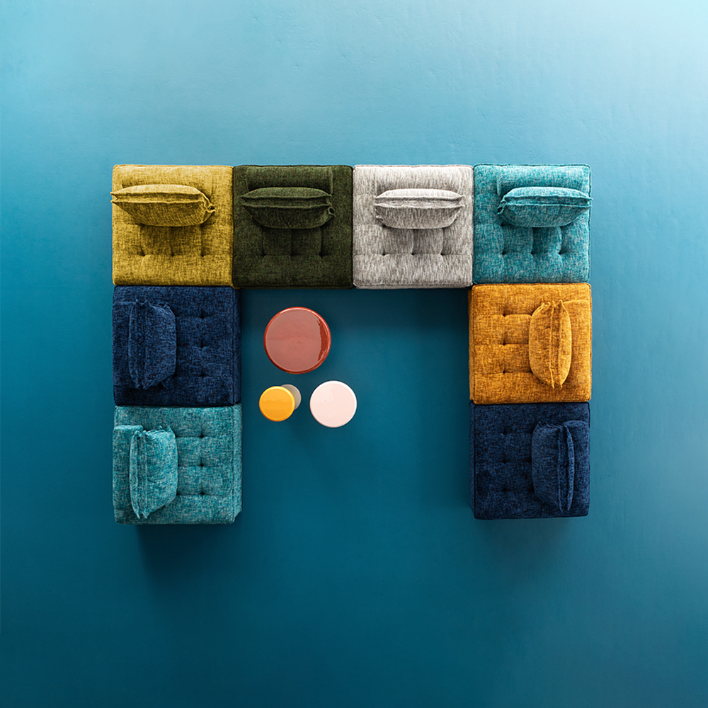 ポルトフィーノ エレメンツ ソファ ブルー - L型ソファー・コーナー