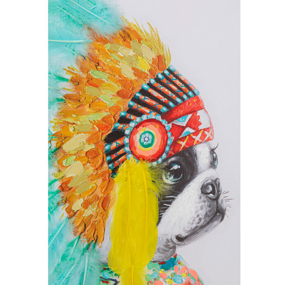 ヘッドドレスドッグ80×80cm キャンバスピクチャー ｜【KARE】ドイツの