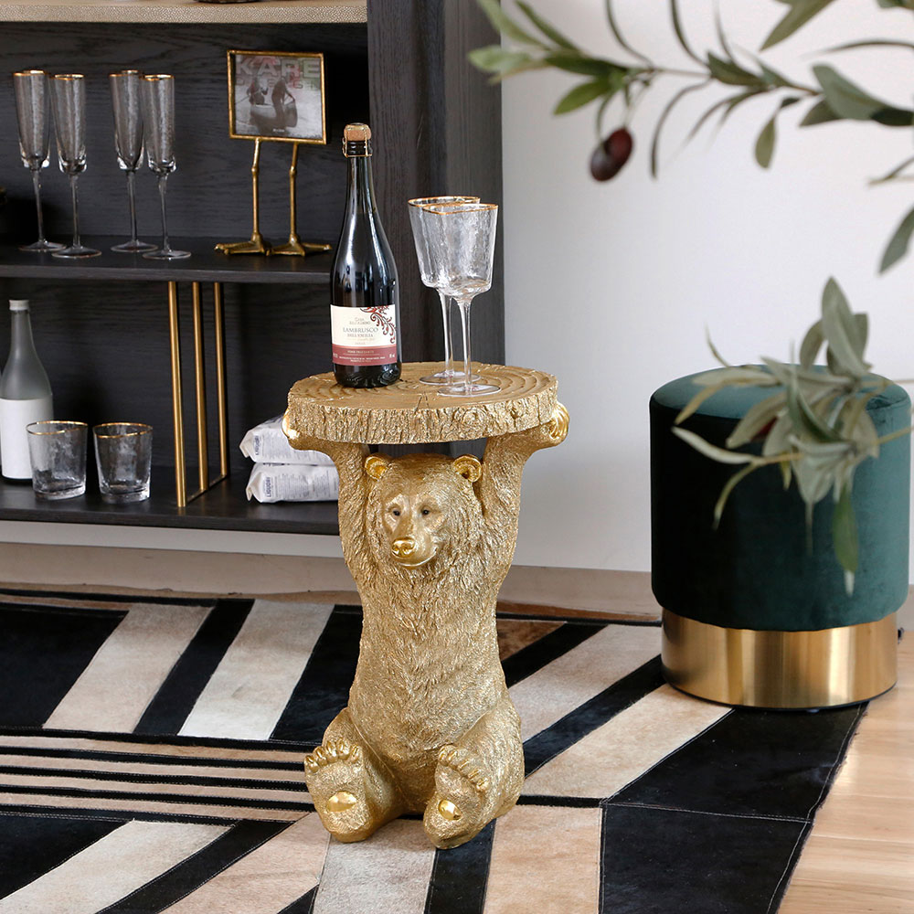 廃番】アニマルサイドテーブル ベアゴールド - サイドテーブルの通販