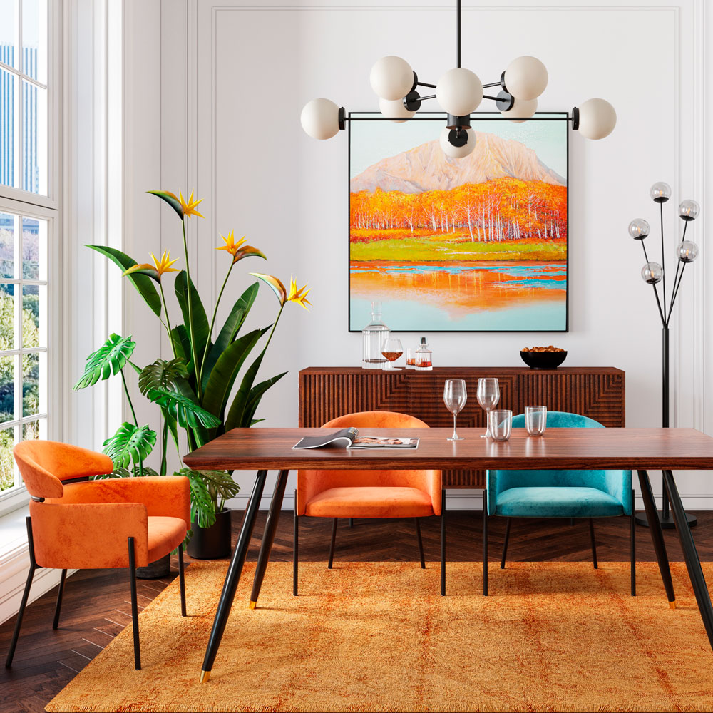 アレクシアベルベットオレンジ チェア * - ダイニングチェアの通販