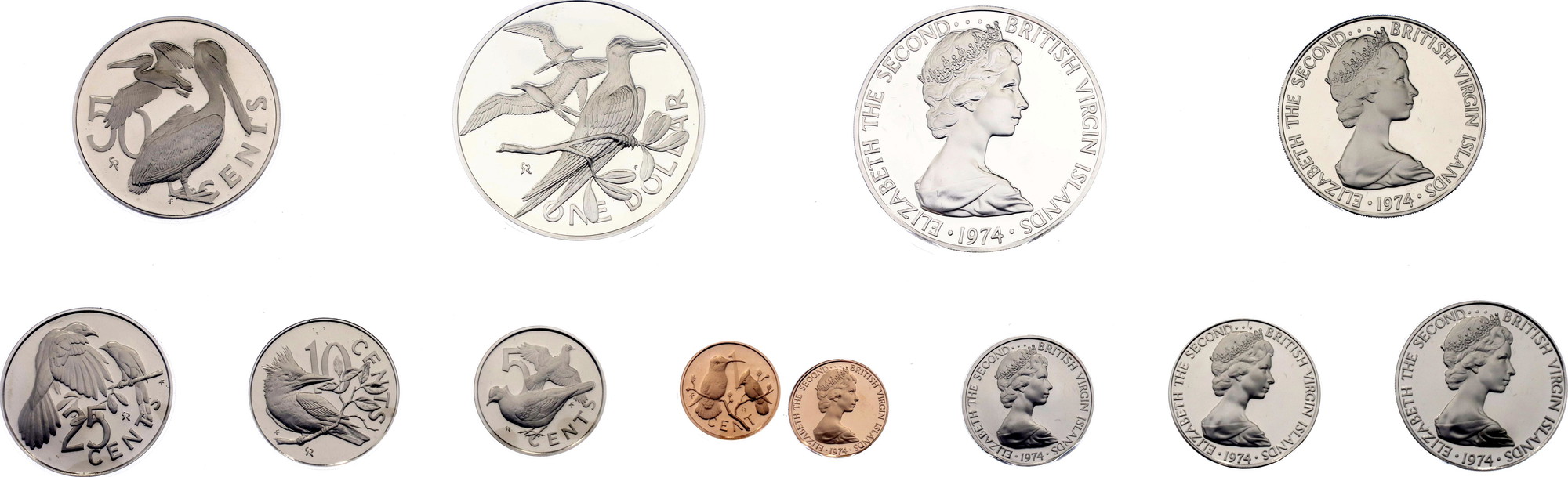 British Virgin Islands Proof Mint Set of 6 Coins 1974 FM | Katz
