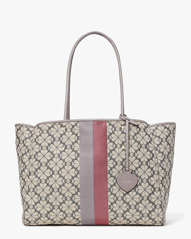 スペード フラワー ジャカード ストライプ エブリシング ラージ トート