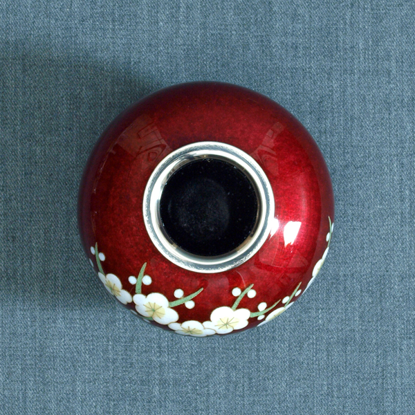 3寸玉形 赤透 四君子 花瓶 | 製品 | 加藤七宝製作所ウェブサイト